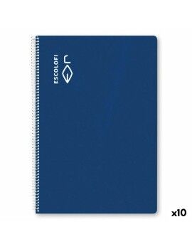 Caderno ESCOLOFI Azul Din A4 50 Folhas (10 Unidades)