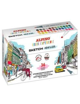 Conjunto de Canetas de Feltro Alpino Sketch Marker Ponta dupla Multicolor (4...