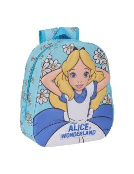 Mochila Infantil 3D Clásicos Disney Alice in Wonderland Azul celeste 27 x 33...