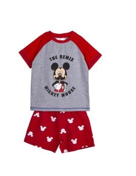 Pijama de Verão Mickey Mouse Vermelho Cinzento
