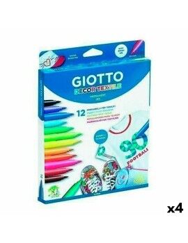 Conjunto de Canetas de Feltro Giotto Decor Textile Multicolor (4 Unidades)