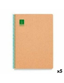 Caderno ESCOLOFI A5 Reciclado 50 Folhas Verde (5 Unidades)