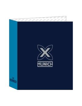 Pasta com argolas Munich Nautic Azul Marinho A4 27 x 33 x 6 cm