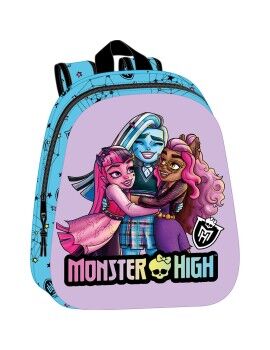 Mochila Escolar Monster High Azul Lilás 27 x 33 x 10 cm