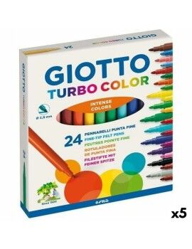 Conjunto de Canetas de Feltro Giotto Turbo Color Multicolor (5 Unidades)