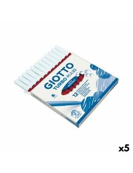 Conjunto de Canetas de Feltro Giotto Turbo Maxi Vermelho (5 Unidades)