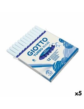 Conjunto de Canetas de Feltro Giotto Turbo Maxi Azul (5 Unidades)