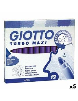 Conjunto de Canetas de Feltro Giotto Turbo Maxi Violeta (5 Unidades)