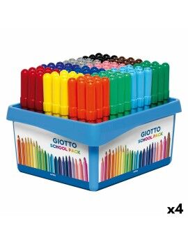 Conjunto de Canetas de Feltro Giotto Turbo Maxi School Multicolor (4 Unidades)