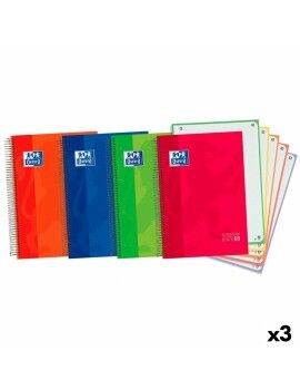 Conjunto de cadernos Oxford Multicolor A4+ 120 Folhas (3 Unidades)