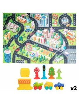 Tapete de jogos Colorbaby Cidade Plástico (2 Unidades)
