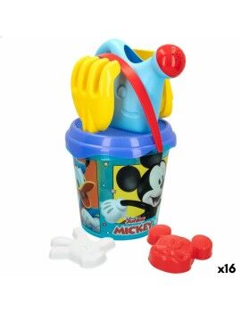 Conjunto de brinquedos de praia Mickey Mouse Ø 18 cm (16 Unidades)