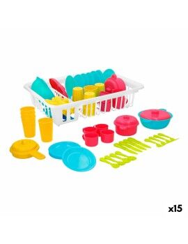 Conjunto de Louça Infantil Colorbaby Brinquedo Escorredor 35 Peças (15 Unidades)