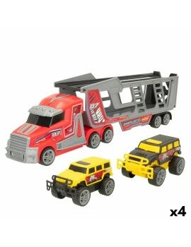 Camião Porta-veículos Colorbaby 47 x 13 x 8 cm (4 Unidades) 3 Peças De fricção