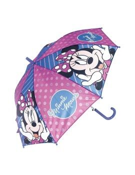 Guarda-chuva Automático Minnie Mouse Lucky Azul Cor de Rosa (Ø 84 cm)