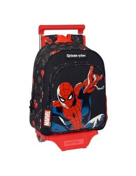 Mochila Escolar com Rodas Spider-Man Hero Preto 27 x 33 x 10 cm