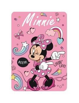 Manta Minnie Mouse Me time 100 x 140 cm Rosa Claro Poliéster