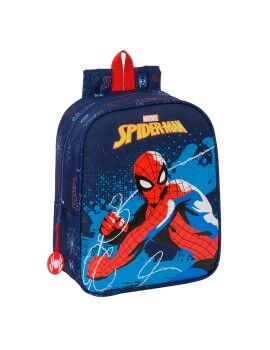 Mochila Infantil Spider-Man Neon Azul Marinho 22 x 27 x 10 cm