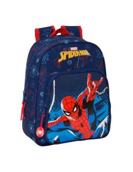 Mochila Escolar Spider-Man Neon Azul Marinho 27 x 33 x 10 cm