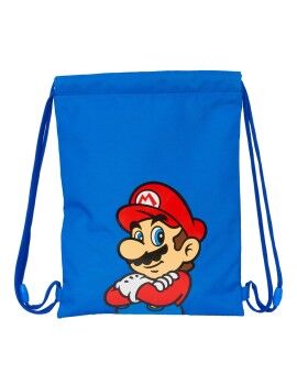 Saco Mochila com Cordas Super Mario Play Azul Vermelho 26 x 34 x 1 cm