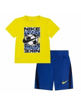 Conjunto Desportivo para Crianças Nike Df Icon  Amarelo Azul Multicolor 2 Peças