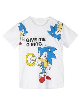 Camisola de Manga Curta Infantil Sonic Branco