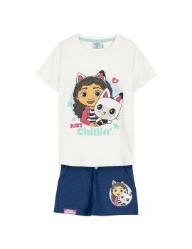 Pijama Infantil Gabby's Dollhouse Azul Bege
