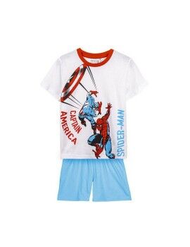 Pijama Infantil The Avengers Cinzento Azul Branco