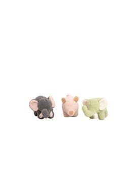 Peluche Crochetts Bebe Verde Cinzento Elefante Porco 30 x 13 x 8 cm 3 Peças