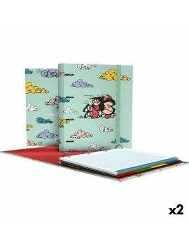 Pasta com argolas Mafalda Carpebook Verde A4 (2 Unidades)
