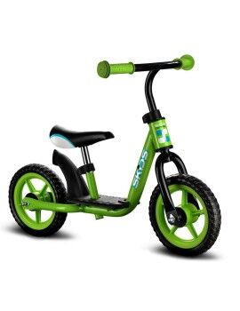 Bicicleta Infantil Skids Control Verde Aço Repousa pés