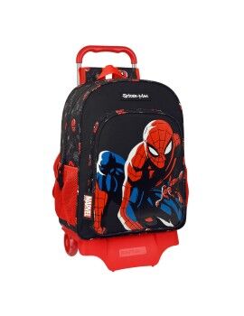 Mochila Escolar com Rodas Spider-Man Hero Preto 33 x 42 x 14 cm