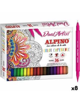 Conjunto de Canetas de Feltro Alpino Dual Artist Multicolor (8 Unidades)