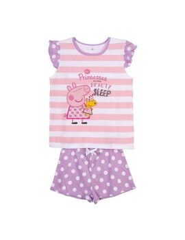 Pijama de Verão Peppa Pig Cor de Rosa Roxo