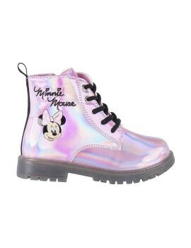 Botas Infantis Casuais Minnie Mouse Cor de Rosa Luzes LED