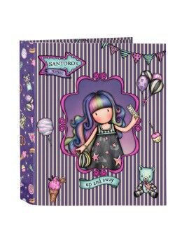 Pasta com argolas Gorjuss Up and away Roxo A4 (27 x 33 x 6 cm)