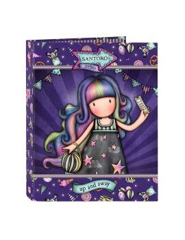 Pasta com argolas Gorjuss Up and away Roxo A4 (26.5 x 33 x 4 cm)