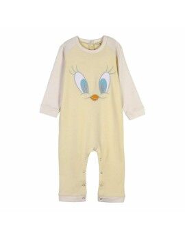 Babygrow de Manga Comprida para Bebé Looney Tunes Cinzento Amarelo