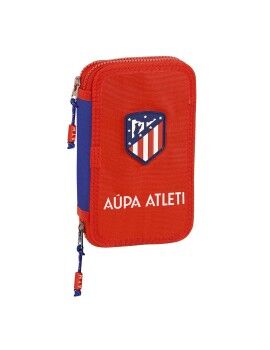 Estojo Duplo Atlético Madrid Vermelho Azul Marinho (28 Peças)