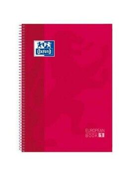 Caderno Oxford European Book Vermelho A4 5 Peças