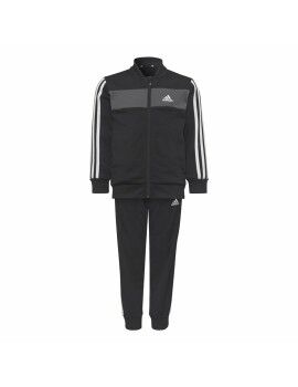 Fato de Treino Infantil Adidas Essentials Shiny 3 Stripes Preto