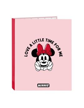 Pasta com argolas Minnie Mouse Me time Cor de Rosa A4 (26.5 x 33 x 4 cm)