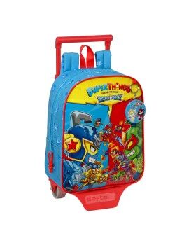 Mochila Escolar com Rodas SuperThings Rescue force Azul 22 x 27 x 10 cm