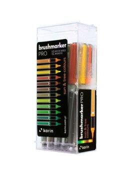 Conjunto de Canetas de Feltro Karin Brushmarker Pro - Sun and Tree Colours 12...