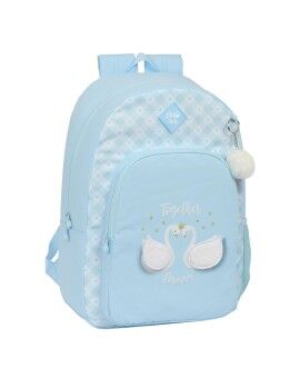 Mochila Escolar Glow Lab Cisnes Azul 30 x 46 x 14 cm