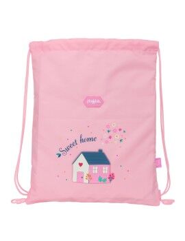 Saco Mochila com Cordas Glow Lab Sweet home Cor de Rosa 26 x 34 x 1 cm