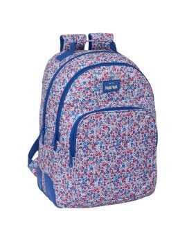 Mochila Escolar Nait Nait Flores coimbra azul Azul 32 x 42 x 15 cm