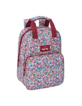 Mochila Escolar Nait Nait Flores coimbra burdeos Castanho-avermelhado 20 x 28...