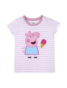 Camisola de Manga Curta Infantil Peppa Pig Cor de Rosa