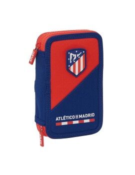 Estojo Duplo Atlético Madrid Azul Vermelho 12.5 x 19.5 x 4 cm (28 Peças)